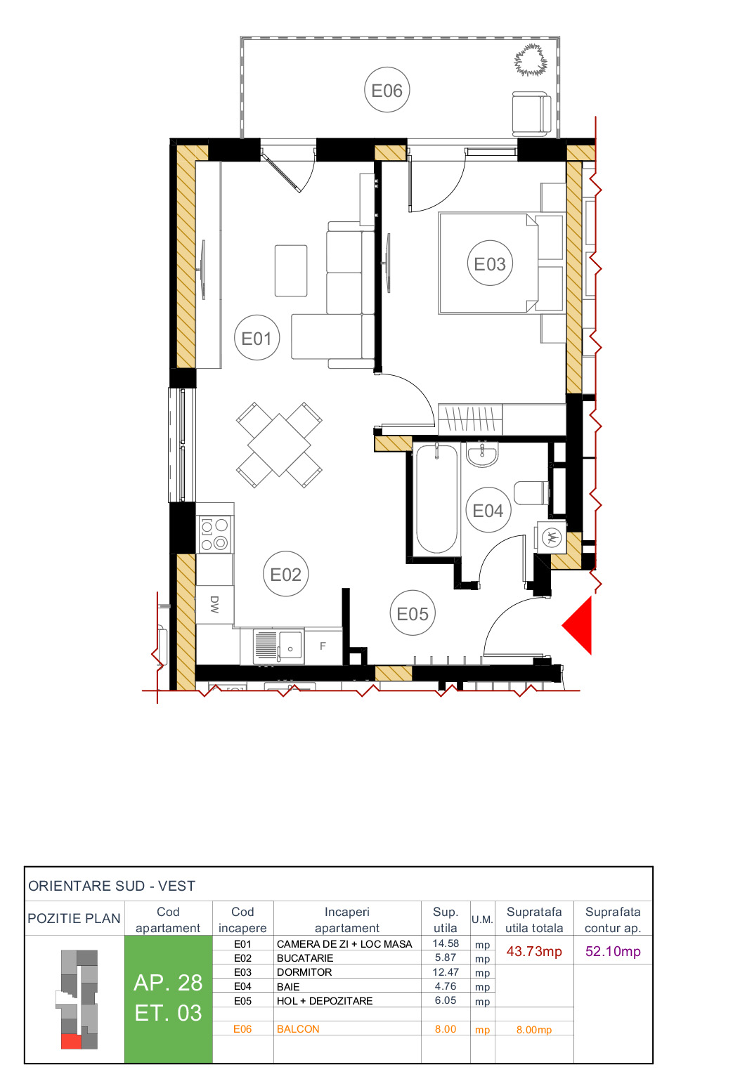 Plan apartament 28